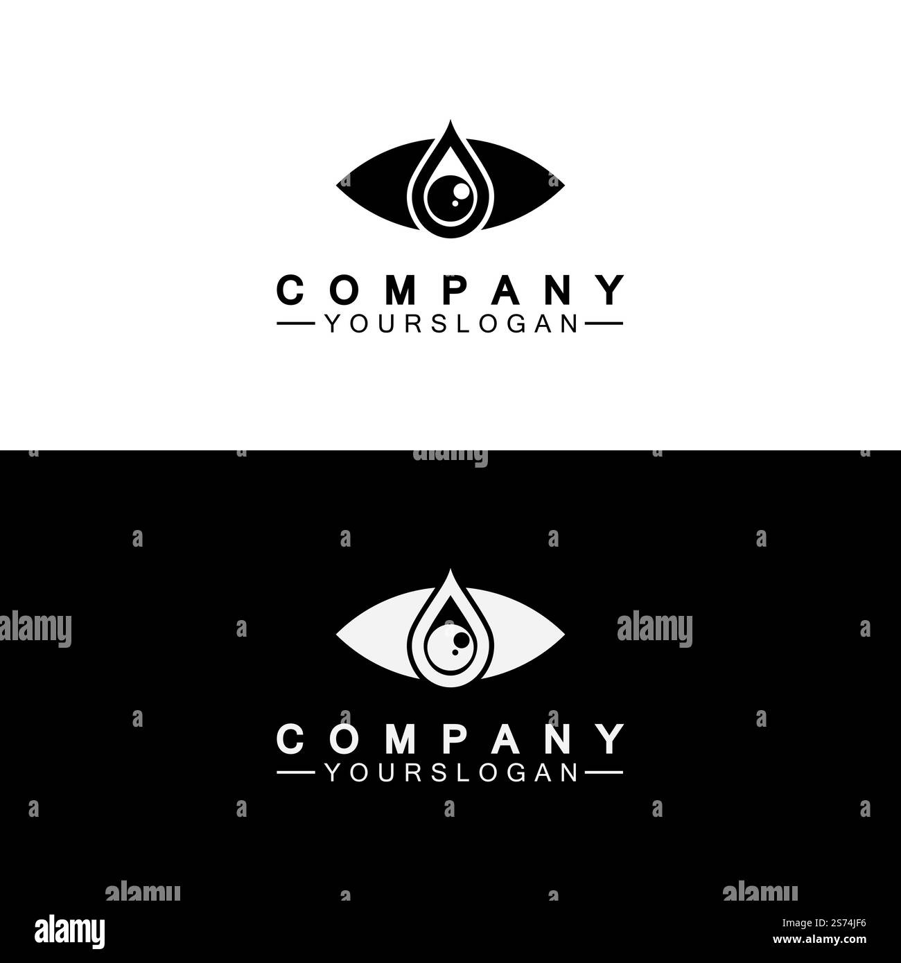 Modèle de conception d'icône de logo Eye Drop Illustration de Vecteur