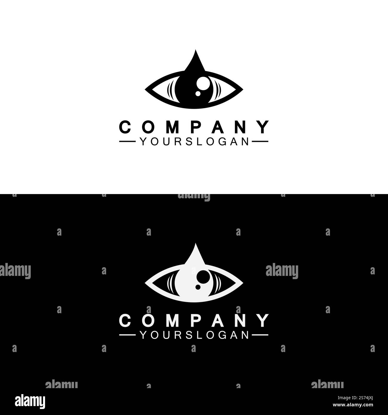 Modèle de conception d'icône de logo Eye Drop Illustration de Vecteur
