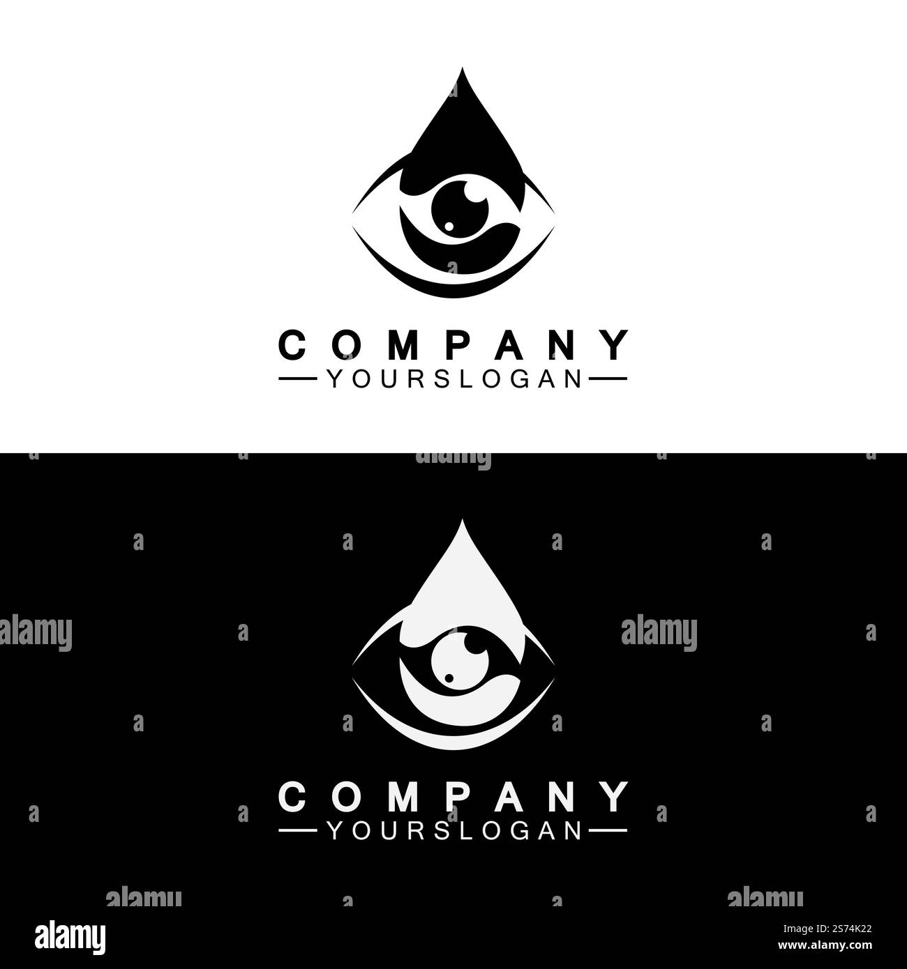 Modèle de conception d'icône de logo Eye Drop Illustration de Vecteur