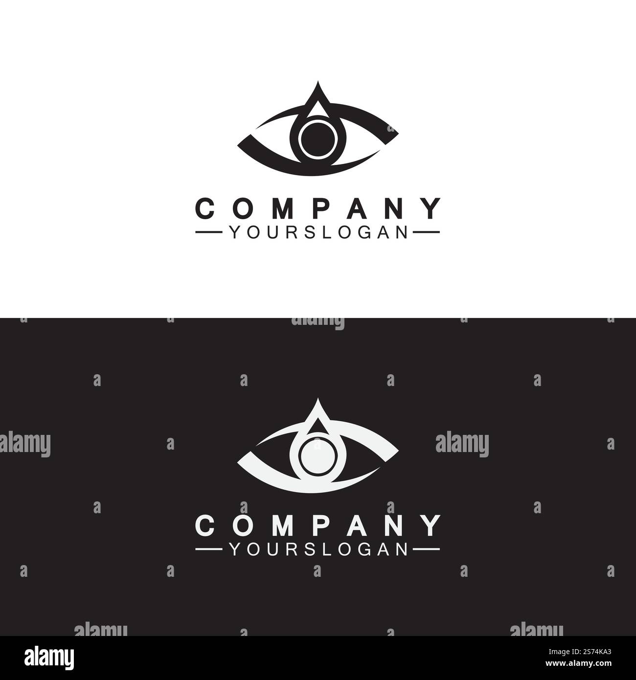 Modèle de conception d'icône de logo Eye Drop Illustration de Vecteur