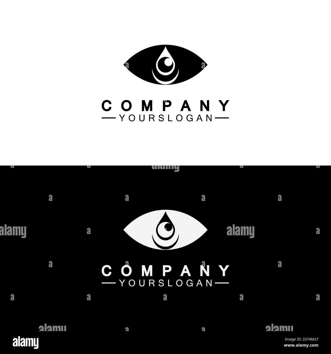 Modèle de conception d'icône de logo Eye Drop Illustration de Vecteur