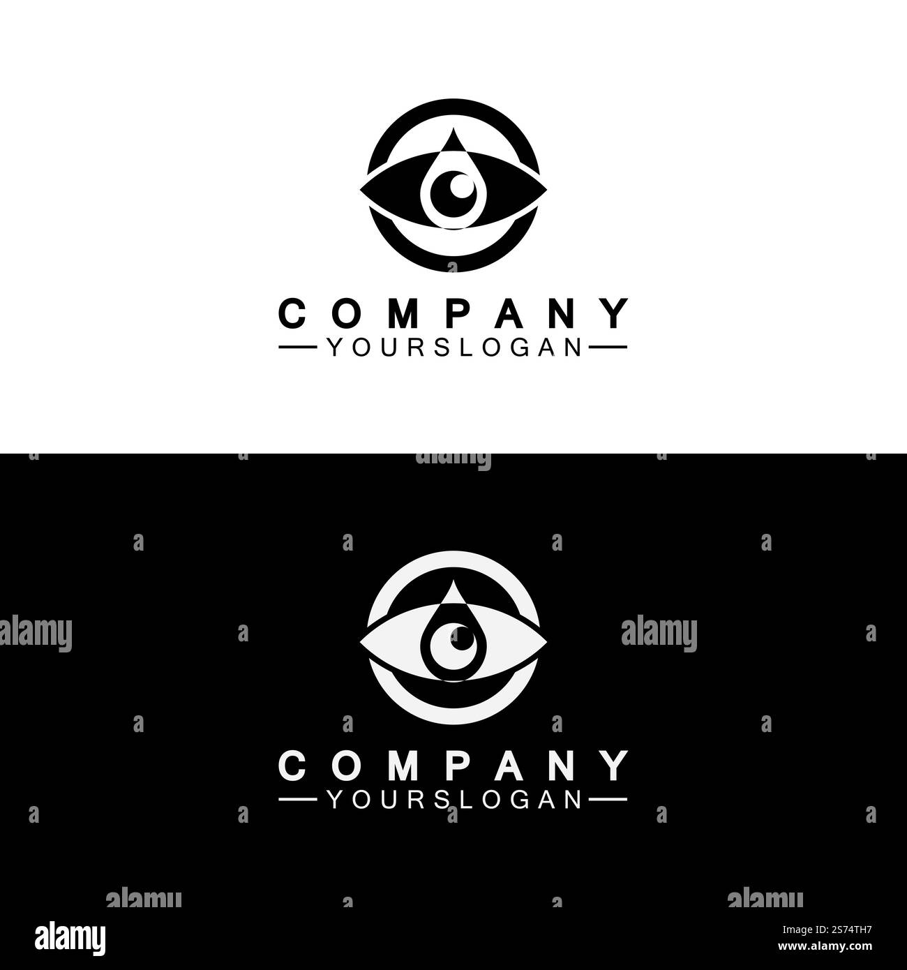 Modèle de conception d'icône de logo Eye Drop Illustration de Vecteur