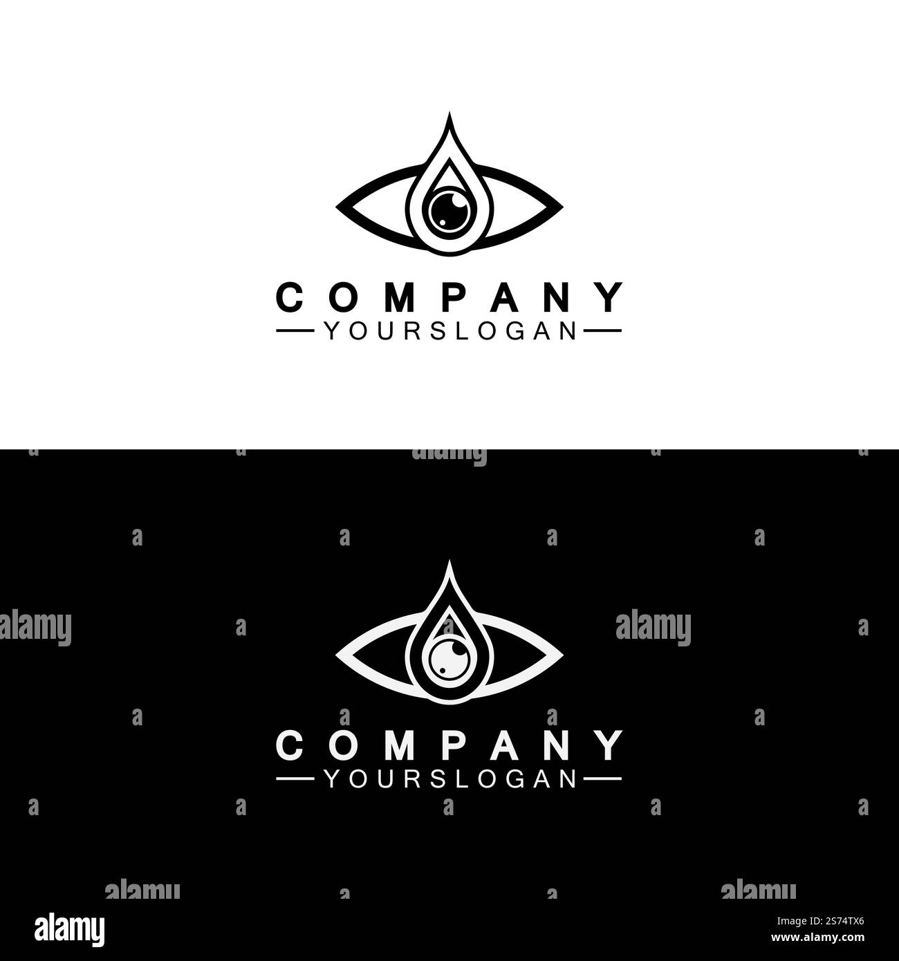 Modèle de conception d'icône de logo Eye Drop Illustration de Vecteur