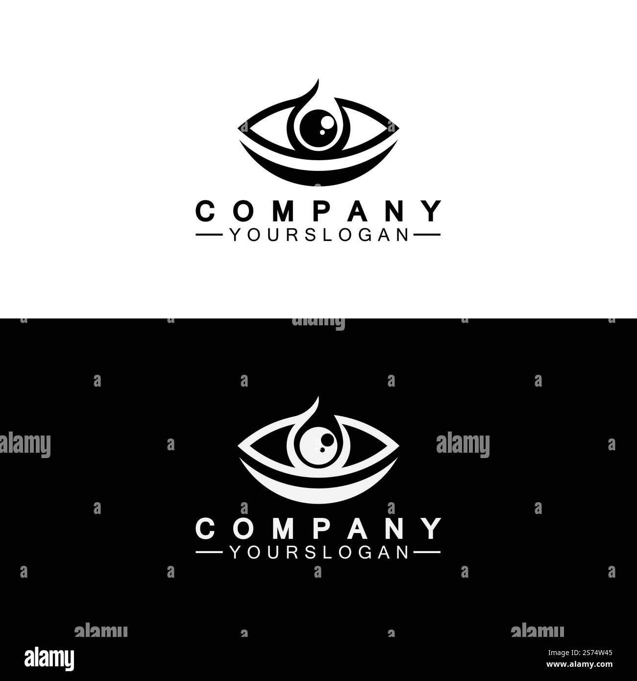 Modèle de conception d'icône de logo Eye Drop Illustration de Vecteur