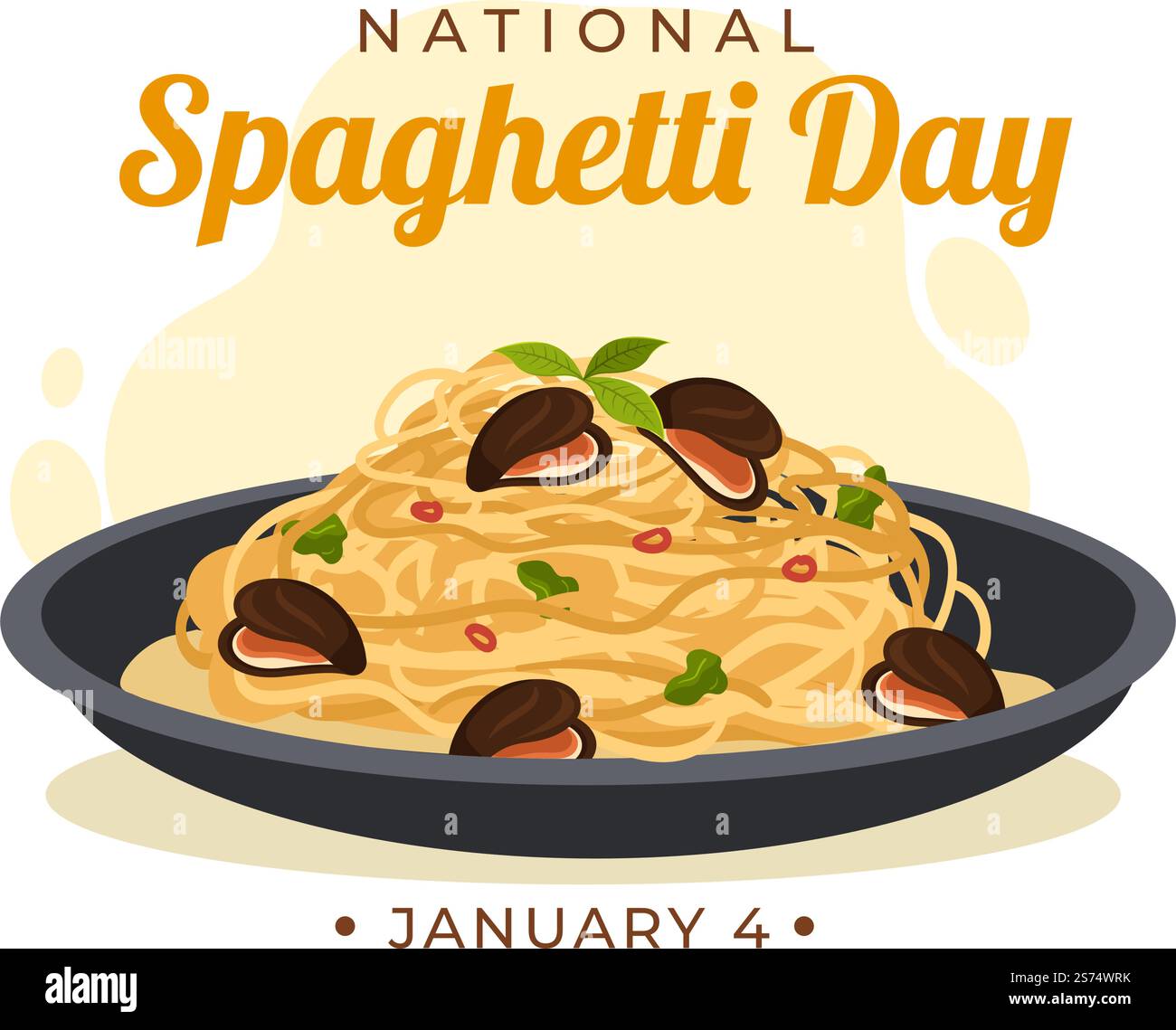 Journée nationale des spaghettis le 4th janvier avec une assiette de nouilles ou de pâtes italiennes différents plats en dessin à la main de dessin de dessin animé Illustration de Vecteur Journée nationale des spaghettis le 4th janvier avec une assiette de nouilles ou de pâtes italiennes différents plats en dessin à la main de dessin de dessin animé Illustration de Vecteur