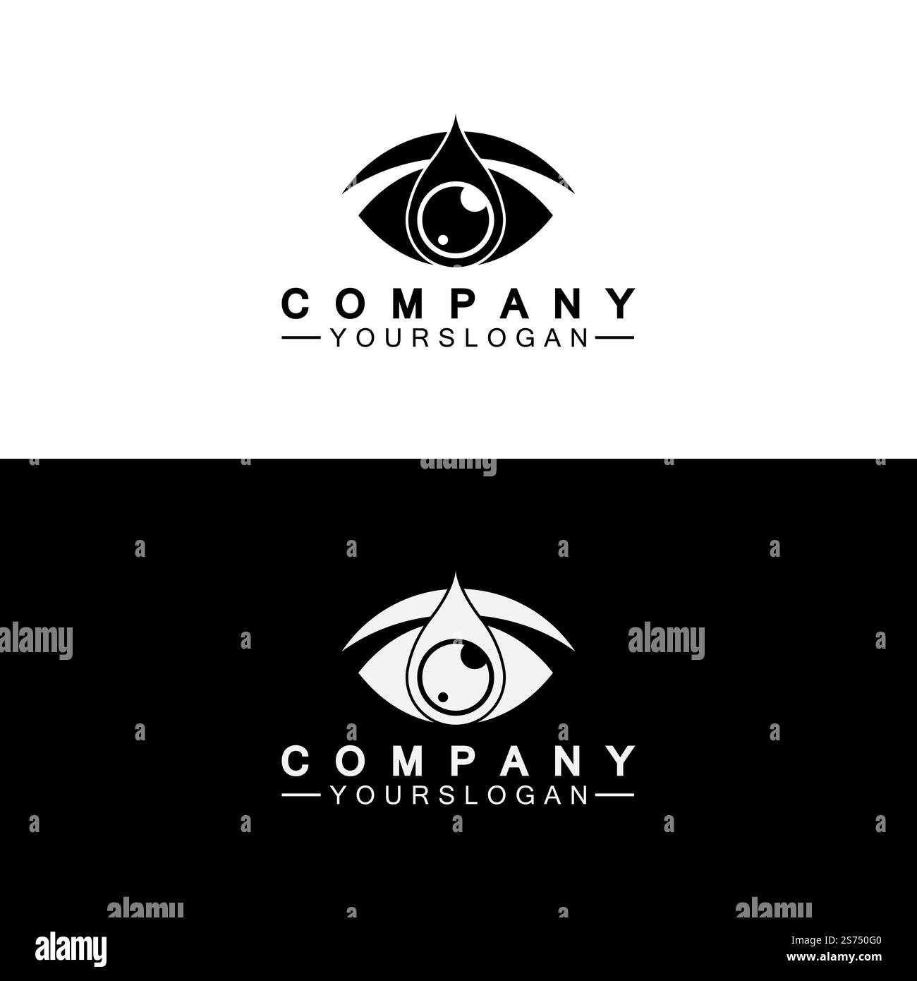 Modèle de conception d'icône de logo Eye Drop Illustration de Vecteur