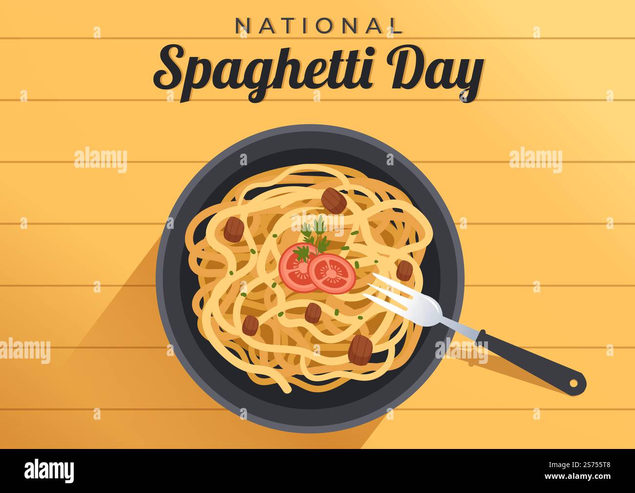 Journée nationale des spaghettis le 4th janvier avec une assiette de nouilles ou de pâtes italiennes différents plats en dessin à la main de dessin de dessin animé Illustration de Vecteur Journée nationale des spaghettis le 4th janvier avec une assiette de nouilles ou de pâtes italiennes différents plats en dessin à la main de dessin de dessin animé Illustration de Vecteur