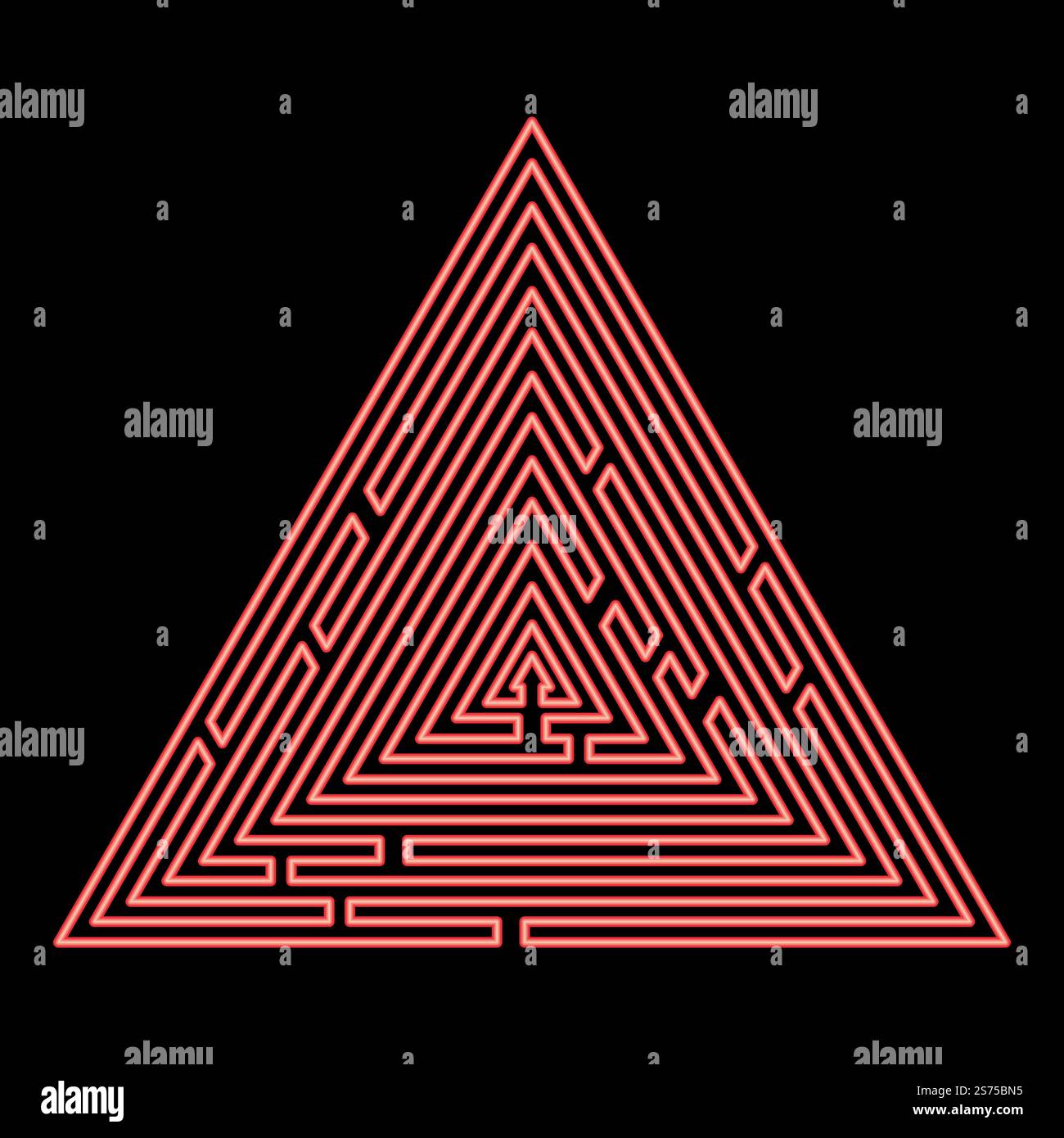 Néon triangulaire labyrinthe labyrinthe conundrum labyrinthe conundrum rouge illustration vectorielle image de style plat lumière. Néon triangulaire labyrinthe labyrinthe énigme labyrinthe énigme rouge illustration vectorielle image style plat Illustration de Vecteur