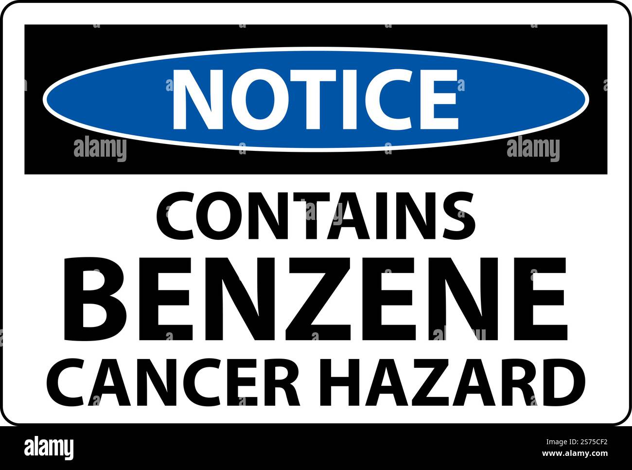 L'avis contient un panneau de benzène sur fond blanc Illustration de Vecteur