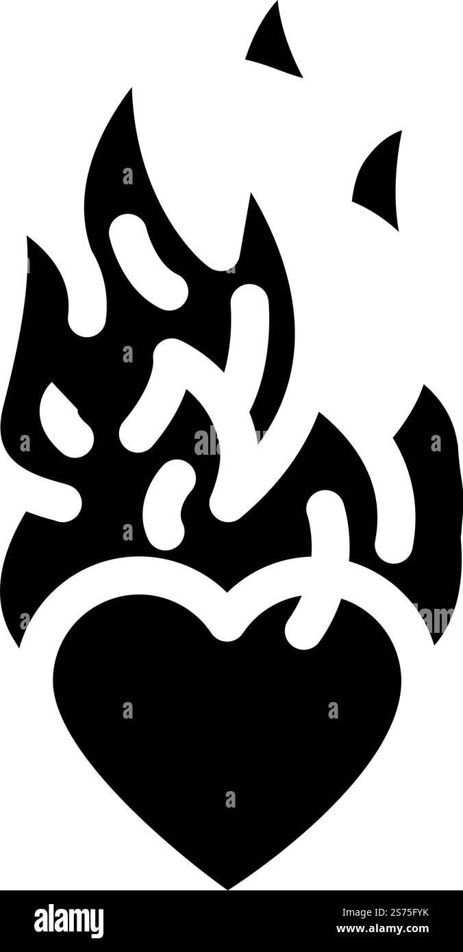 vecteur d'icône de glyphe de feu de passion. signe de feu de passion. illustration de symbole isolé. illustration vectorielle d'icône de glyphe de feu de passion Illustration de Vecteur