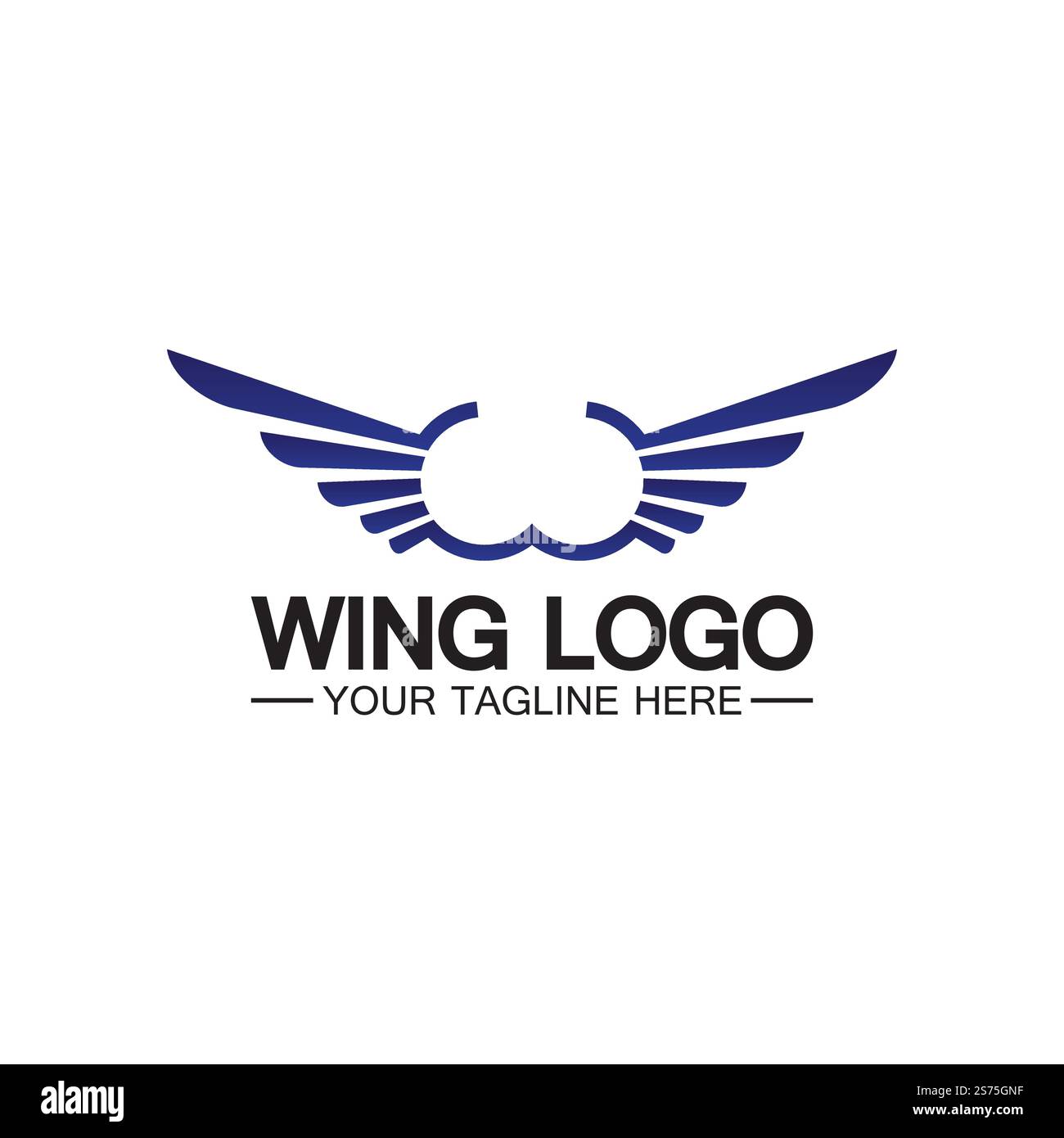 Lettre W pour logo des ailes, combinaison avec lettre et ailes Illustration de Vecteur