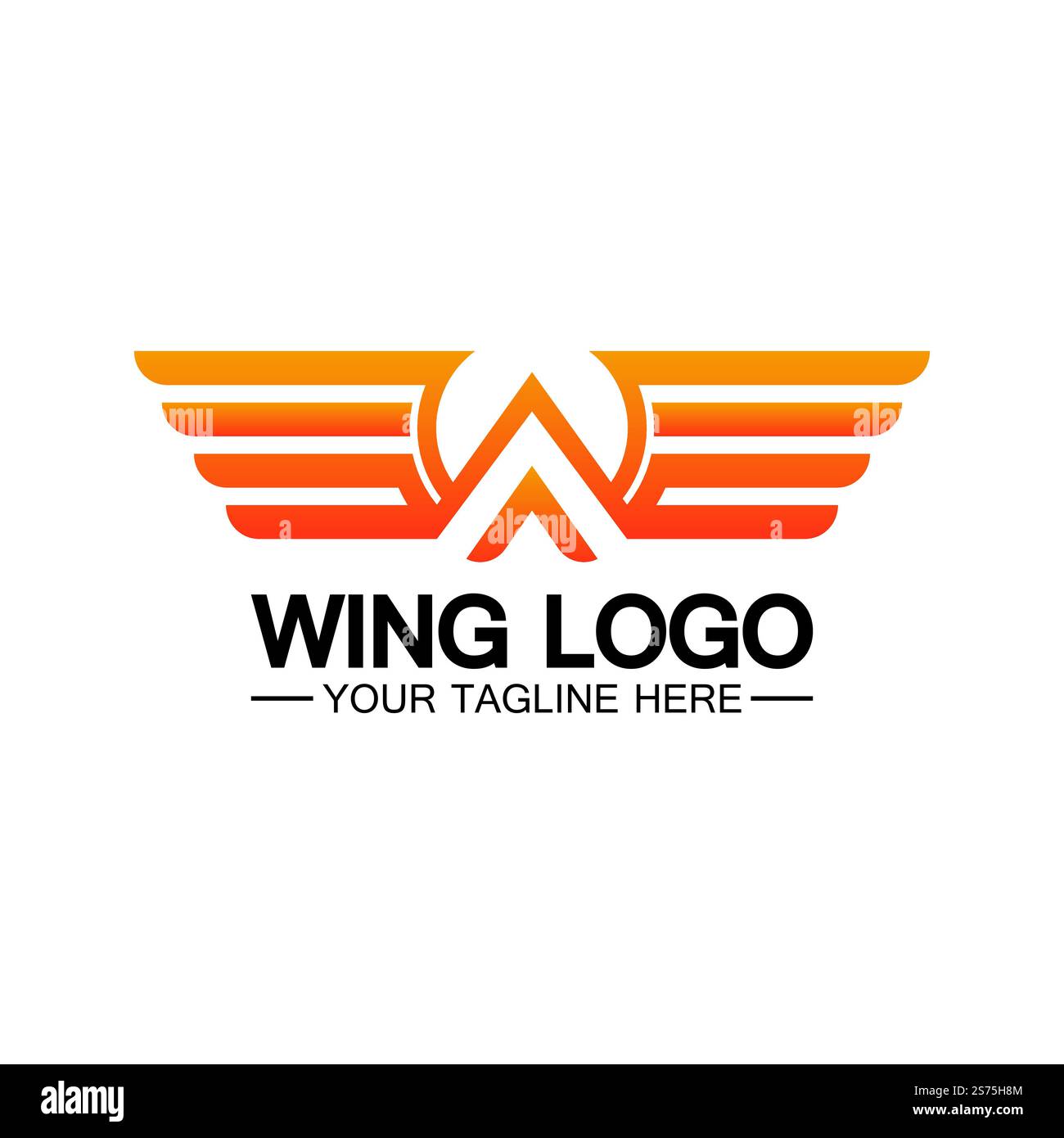 Lettre W pour logo des ailes, combinaison avec lettre et ailes Illustration de Vecteur