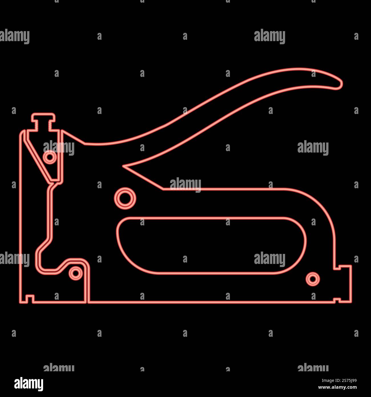 Neon construction agrafeuse outils de travail pistolet pour l'icône de construction de vecteur de couleur noire illustration de style plat image simple couleur rouge illustration de vecteur image de style plat lumière. Outil de travail d'agrafeuse de construction de néon pour l'icône de construction de vecteur de couleur noire illustration de style plat image de vecteur de couleur rouge illustration de style plat Illustration de Vecteur