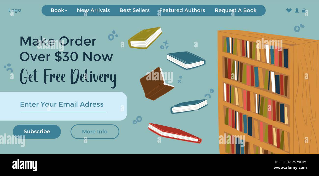 Librairie permettant d'acheter des livres que vous aimez à bas prix, les meilleures éditions et publications rares. Épuisé et volumes inhabituels. Bibliothèque pour acheteurs et Bookworms. Vecteur dans l'illustration de style plat. Achetez des livres que vous aimez à bas prix, première édition Illustration de Vecteur