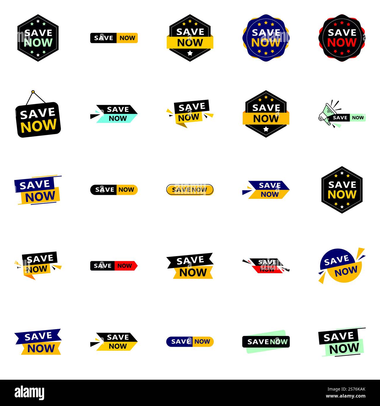 Économisez dès maintenant 25 modèles typographiques uniques pour vous démarquer et réaliser des économies Illustration de Vecteur