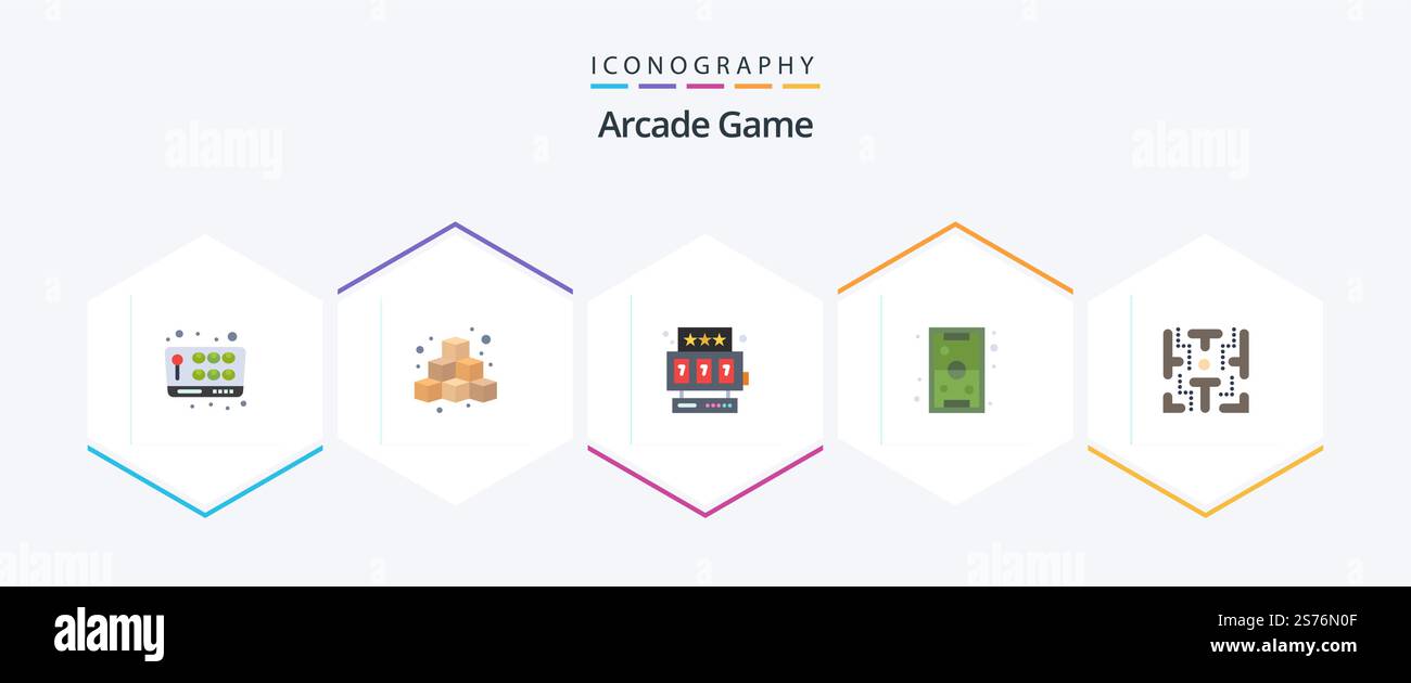 Coffret arcade 25 Flat Icon comprenant un labyrinthe. lecture. lecture. enfants. amusant Illustration de Vecteur