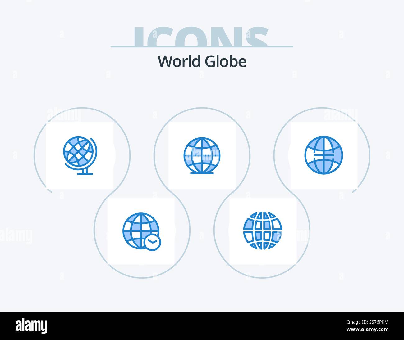 Globe Blue Icon Pack 5 Icon Design. . masse. . globe Illustration de Vecteur