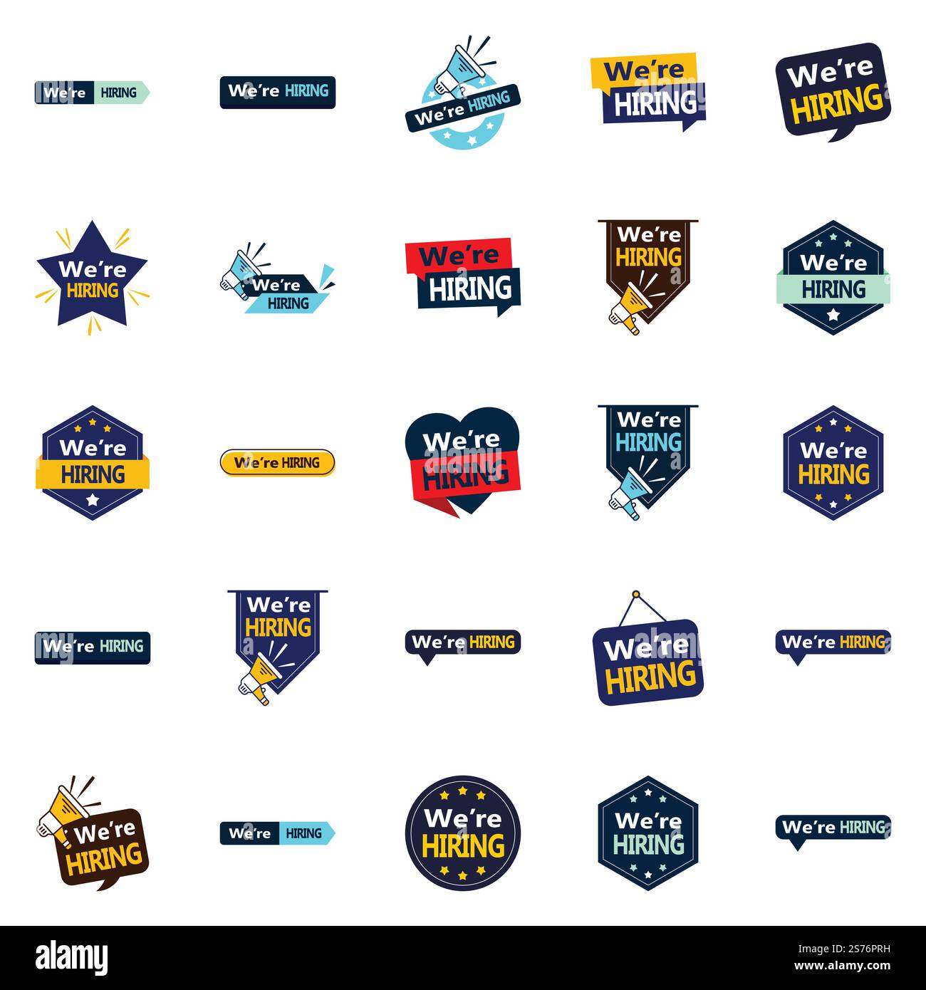 Faites la promotion de vos offres d'emploi avec nos graphiques vectoriels d'embauche We&rsquo;Re 25 Illustration de Vecteur