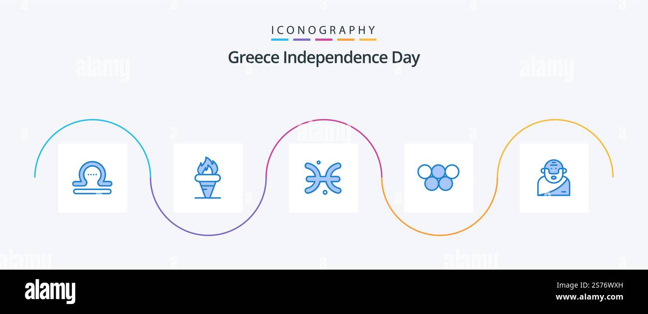 Greece Independence Day Blue 5 Icon Pack comprenant dieu. grec. olympique. grèce. grèce Illustration de Vecteur Greece Independence Day Blue 5 Icon Pack comprenant dieu. grec. olympique. grèce. grèce Illustration de Vecteur