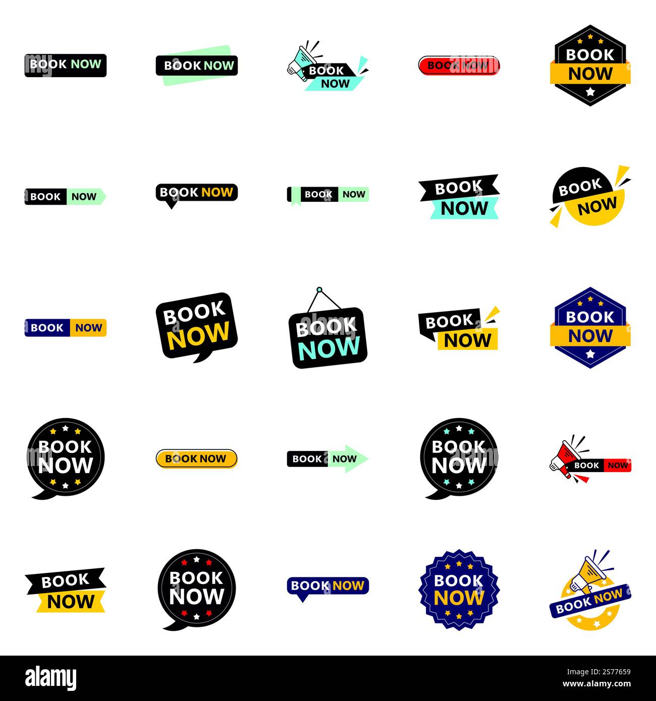 Demandez à vos clients de réserver avec notre Pack de 25 bannières Réservez maintenant Illustration de Vecteur