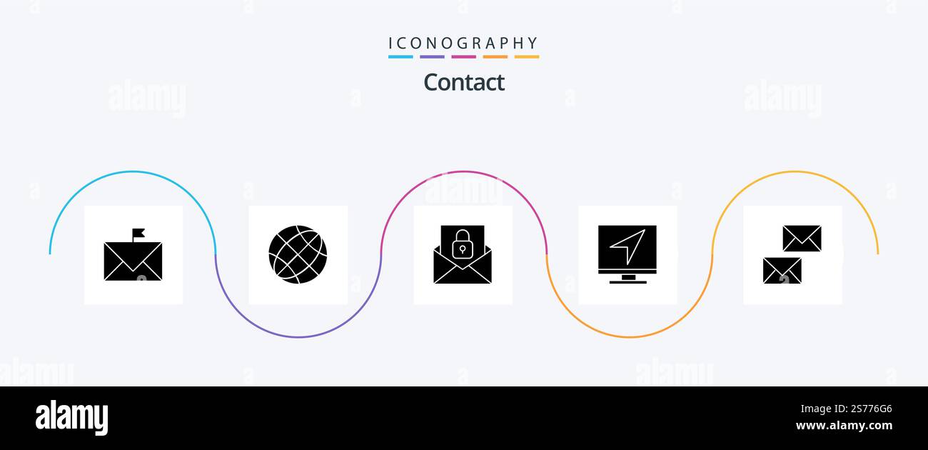 Contactez Glyph 5 Icon Pack avec message. ordinateur. masse. communication. enveloppe Illustration de Vecteur Contactez Glyph 5 Icon Pack avec message. ordinateur. masse. communication. enveloppe Illustration de Vecteur