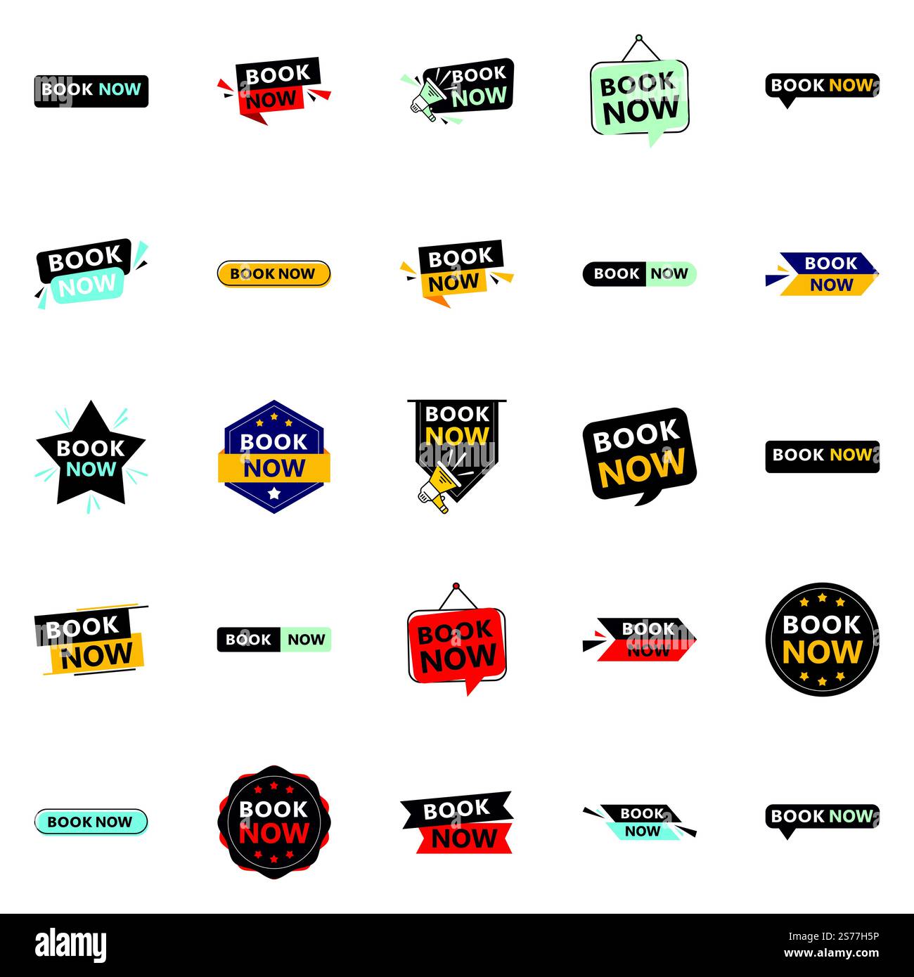 Demandez à vos clients de réserver avec notre Pack de 25 bannières Réservez maintenant Illustration de Vecteur
