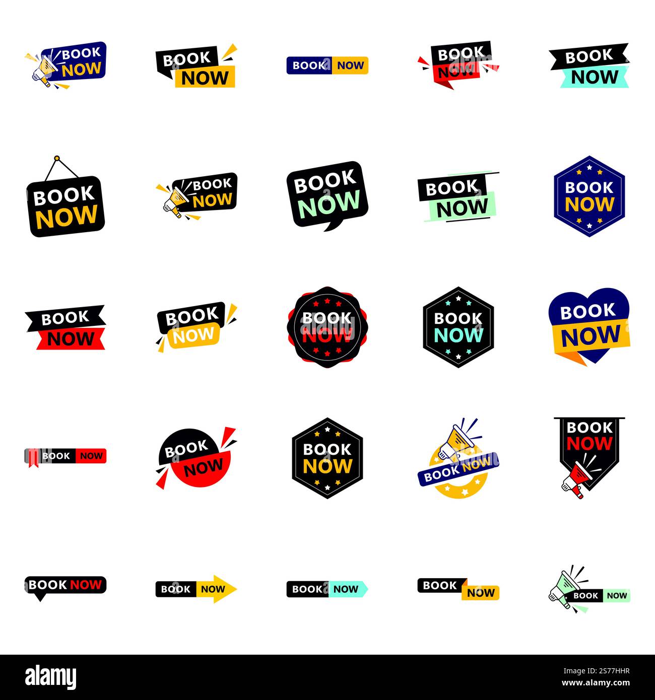 Demandez à vos clients de réserver avec notre Pack de 25 bannières Réservez maintenant Illustration de Vecteur