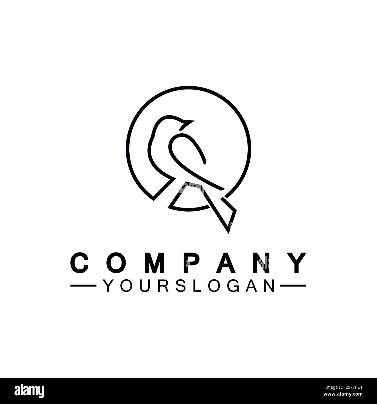 Dessin art ligne oiseau logo vecteur illustration design minimaliste icône d'oiseau symbole Illustration de Vecteur