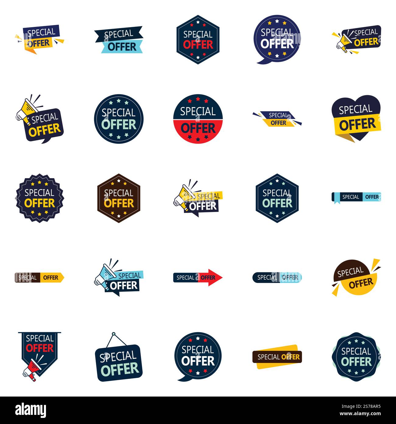 Offre spéciale 25 modèles vectoriels accrocheurs pour une meilleure connaissance de la marque Illustration de Vecteur