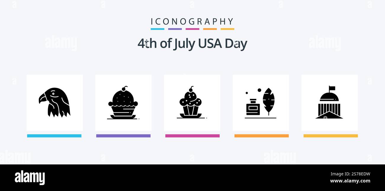 Pack Icon de glyphe 5 des États-Unis incluant l'irlandais. vert. thanksgiving. drapeau. américain. Création d'icônes créatives Illustration de Vecteur