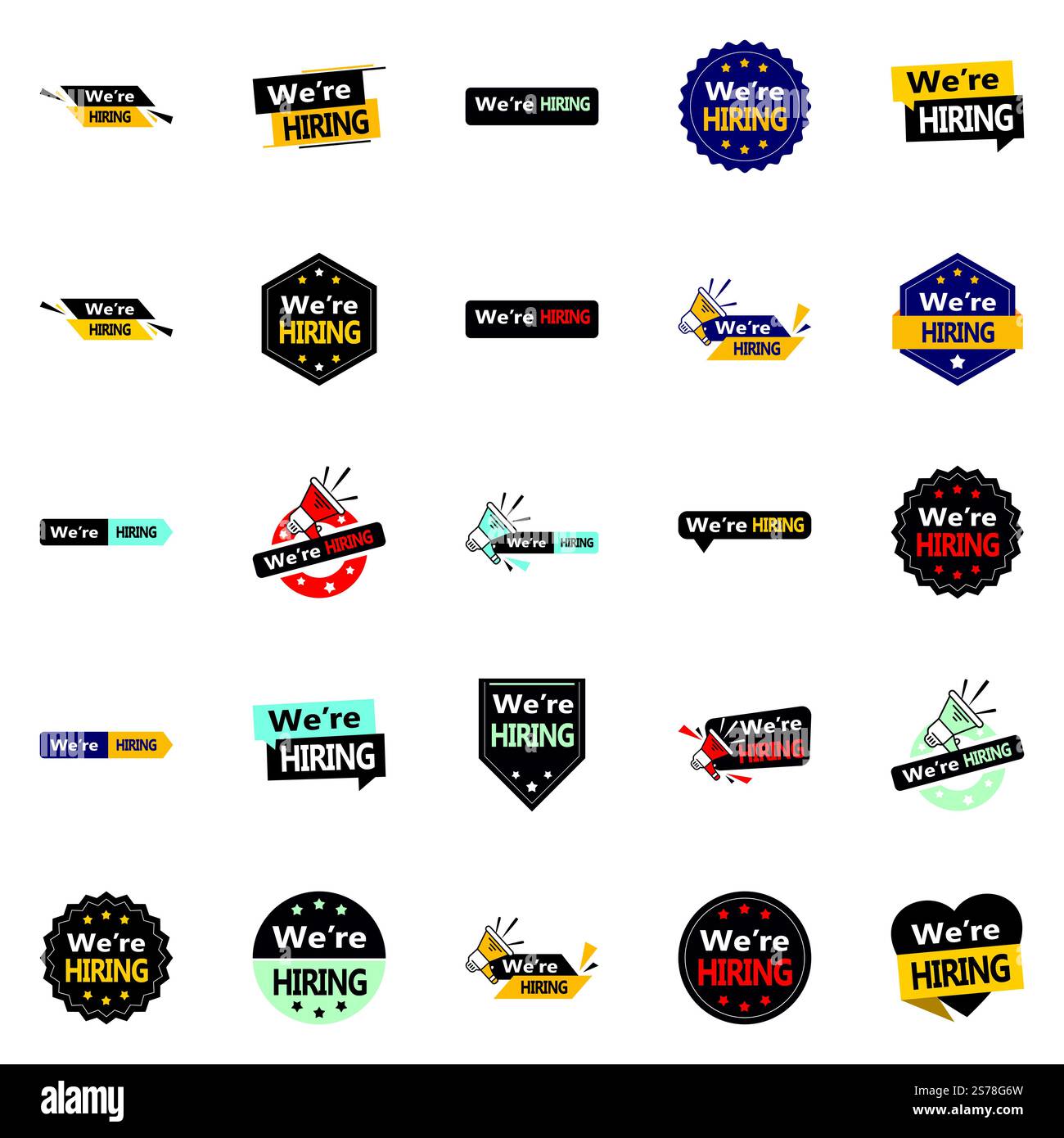 We&rsquo;re embauche 25 éléments vectoriels frais pour vos offres d'emploi Illustration de Vecteur