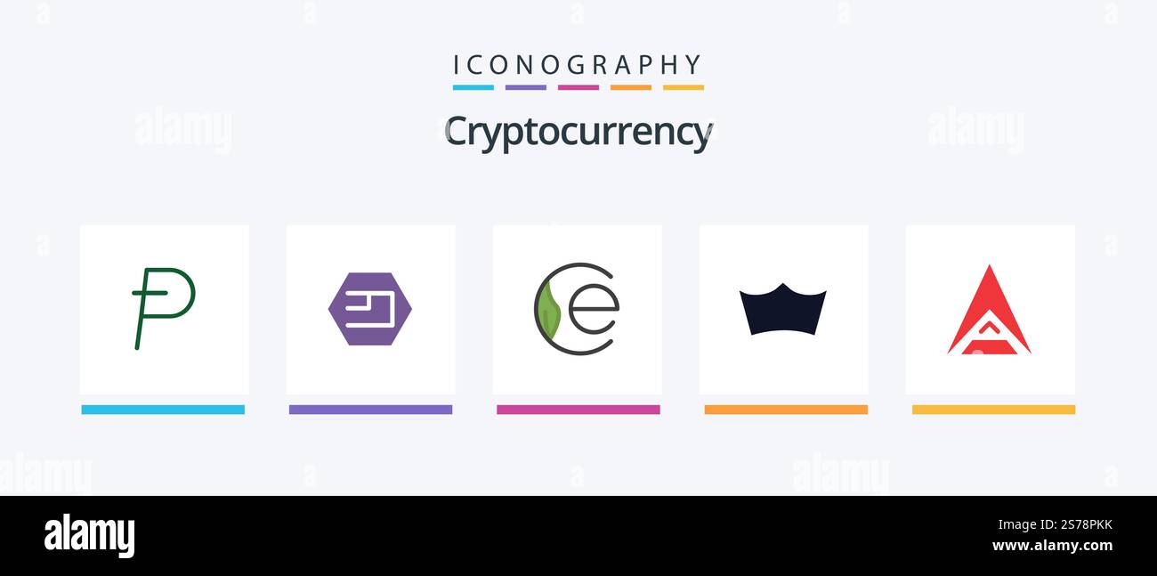 Pack d'icônes de crypto-monnaie plat 5 avec pièce de monnaie. monnaie cryptographique. pièce de terre. crypto. couronne. Création d'icônes créatives Illustration de Vecteur Pack d'icônes de crypto-monnaie plat 5 avec pièce de monnaie. monnaie cryptographique. pièce de terre. crypto. couronne. Création d'icônes créatives Illustration de Vecteur