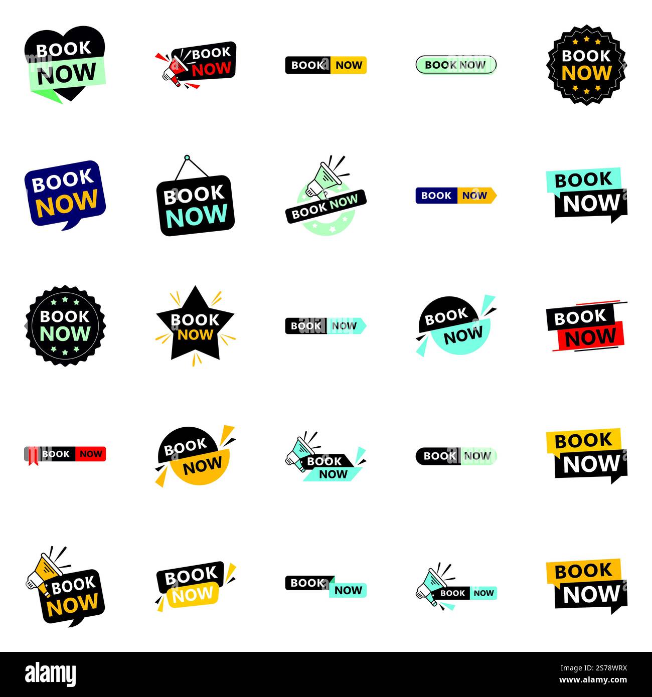 Demandez à vos clients de réserver avec notre Pack de 25 bannières Réservez maintenant Illustration de Vecteur