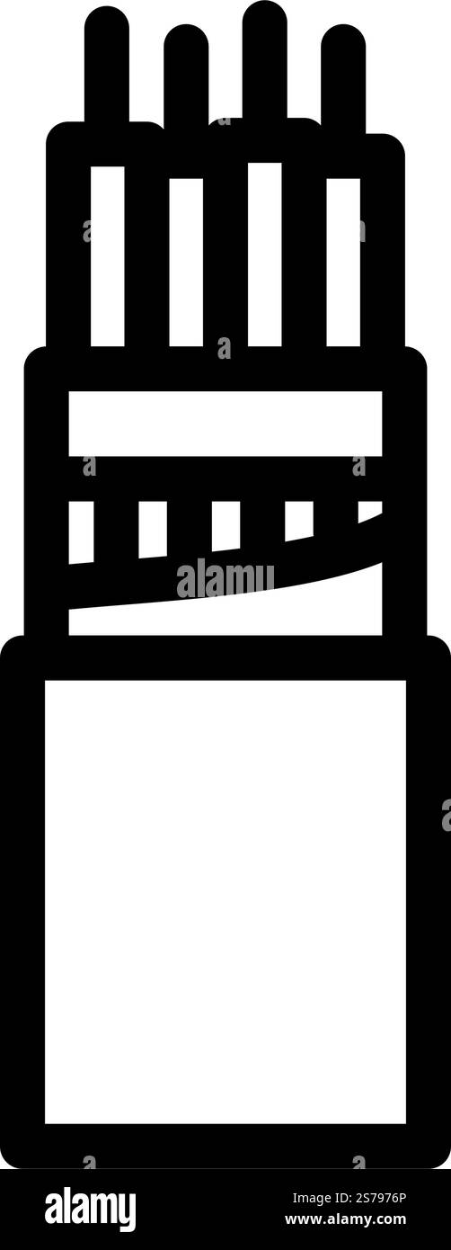 vecteur d'icône de ligne de câble ignifuge sans halogène. enseigne de câble ignifuge sans halogène. illustration noire du symbole de contour isolé. illustration vectorielle d'icône de ligne de câble ignifuge sans halogène Illustration de Vecteur