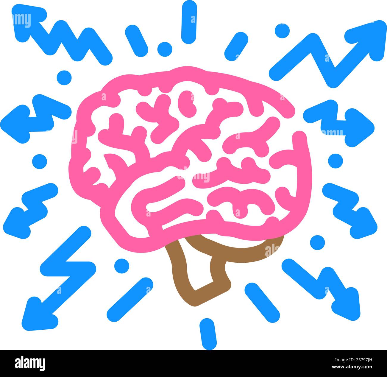 brainstorming vecteur d'icône de couleur de cerveau. remue-méninges sur le signe cérébral. illustration de symbole isolé. brainstorming illustration vectorielle d'icône de couleur de cerveau Illustration de Vecteur