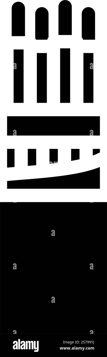 vecteur d'icône de glyphe de câble ignifuge sans halogène. enseigne de câble ignifuge sans halogène. illustration de symbole isolé. illustration vectorielle d'icône de glyphe de câble ignifuge sans halogène Illustration de Vecteur