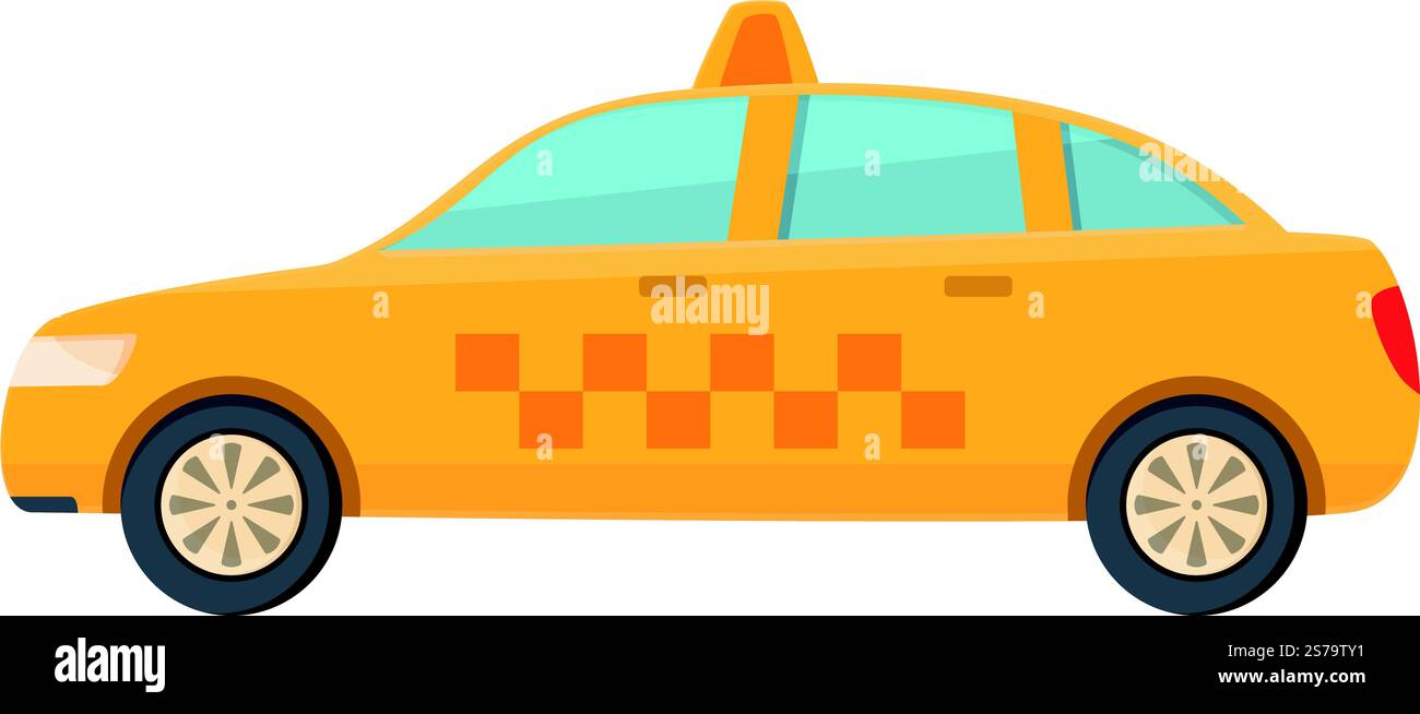 Vecteur de dessin animé d'icône de voiture de taxi. Conducteur de cabine. Commande mobile. Vecteur de dessin animé d'icône de voiture de taxi. Conducteur de cabine Illustration de Vecteur