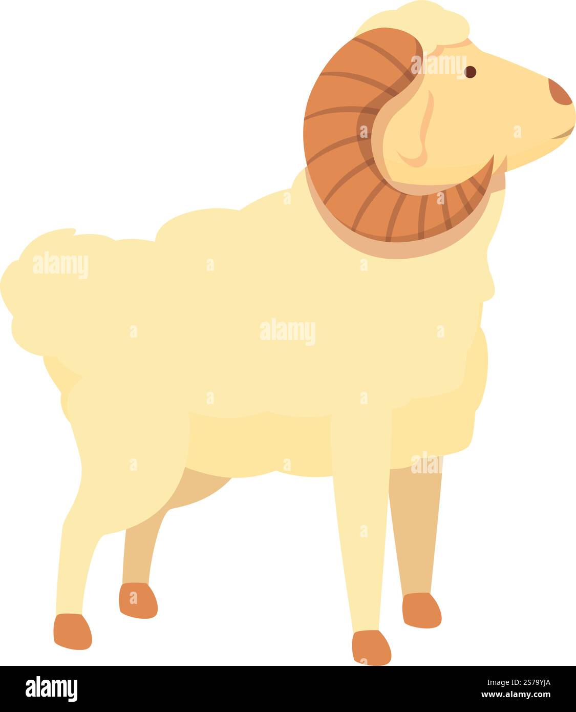 Vecteur de dessin animé d'icône d'animal de chèvre. Tête de vérin. Emblème d'avertisseur sonore. Vecteur de dessin animé d'icône d'animal de chèvre. Tête de vérin Illustration de Vecteur