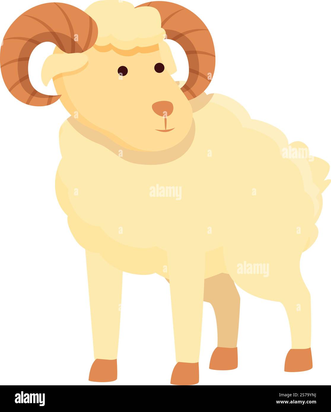 Vecteur de dessin animé d'icône de tête de RAM. Animal de chèvre. Ferme sportive. Vecteur de dessin animé d'icône de tête de RAM. Animal de chèvre Illustration de Vecteur