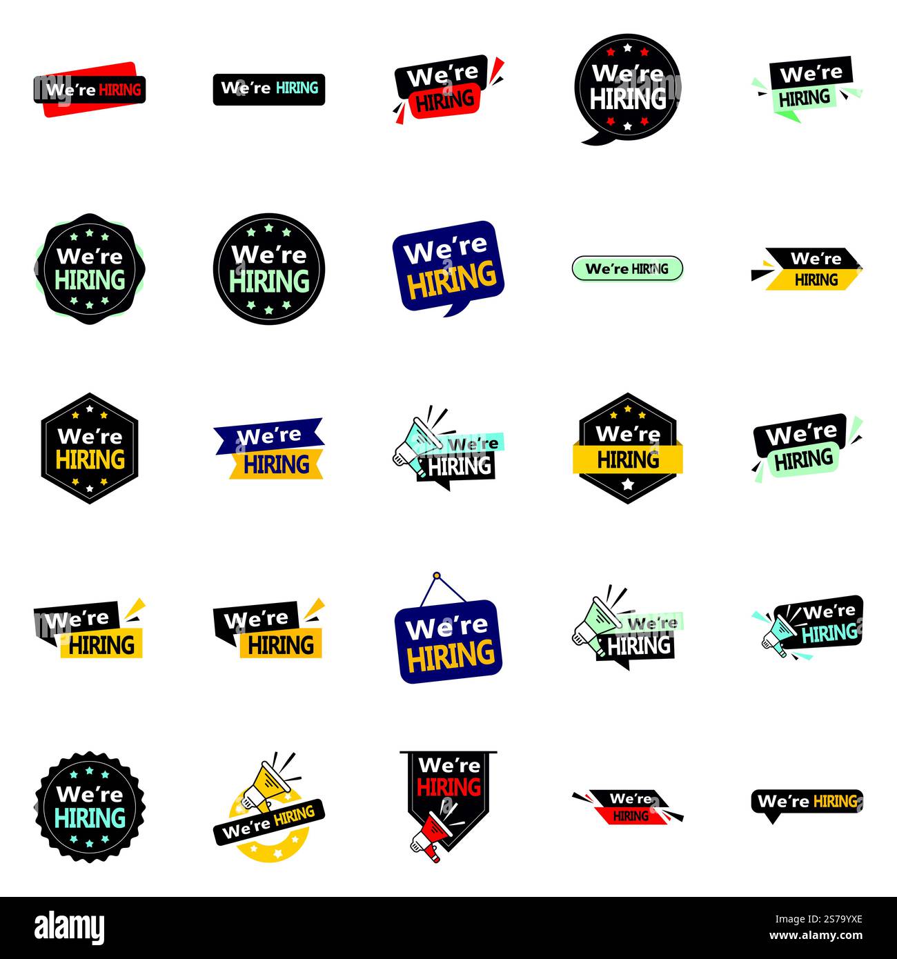 We&rsquo;re embauche 25 éléments vectoriels frais pour vos offres d'emploi Illustration de Vecteur