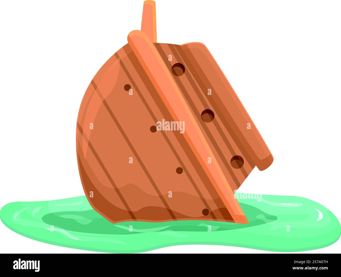 Vecteur de dessin animé d'icône de naufrage de vague. Vieux navire. Accident océanique. Vecteur de dessin animé d'icône de naufrage de vague. Vieux navire Illustration de Vecteur