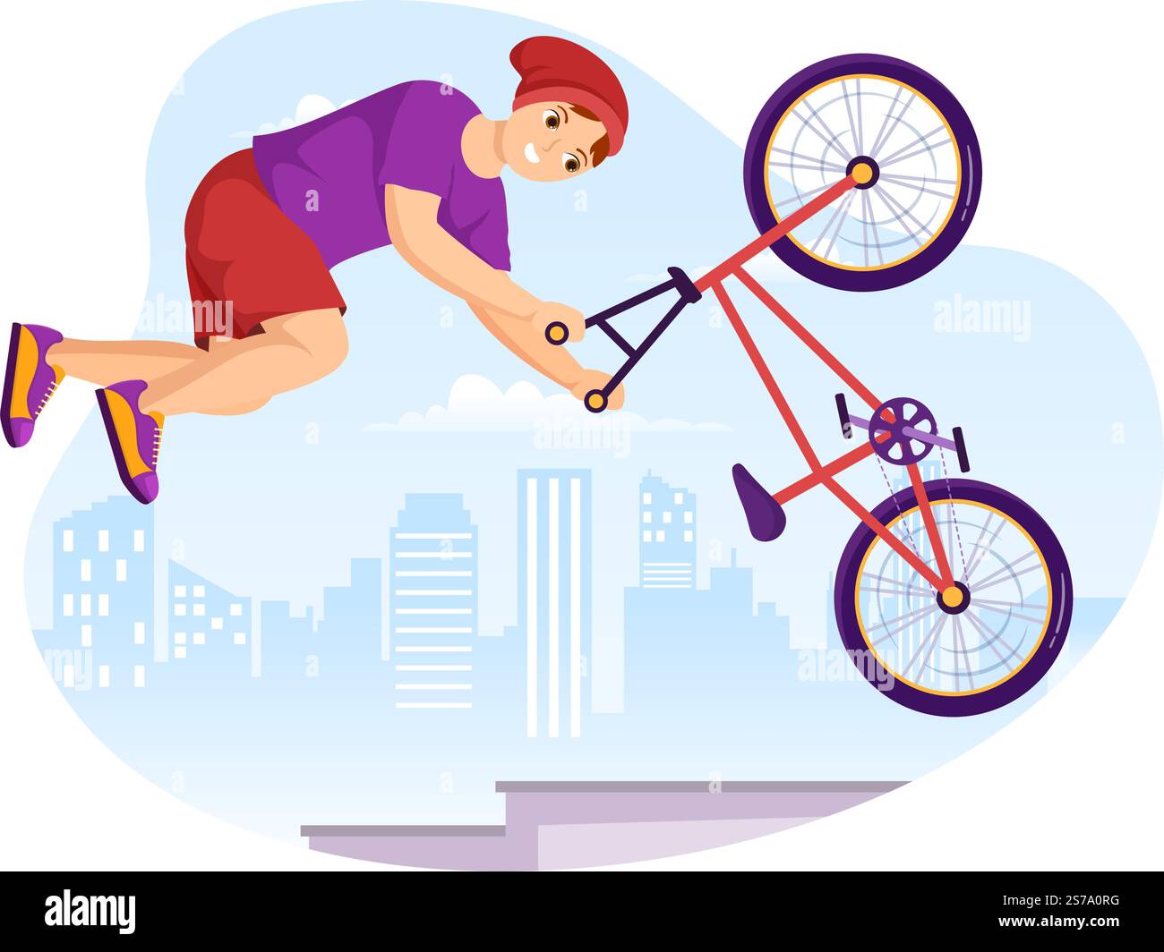BMX Bicycle Sport Illustration avec des jeunes à vélo pour le Web Banner ou page de renvoi dans le dessin à la main de dessin plat modèle d'arrière-plan Illustration de Vecteur BMX Bicycle Sport Illustration avec des jeunes à vélo pour le Web Banner ou page de renvoi dans le dessin à la main de dessin plat modèle d'arrière-plan Illustration de Vecteur