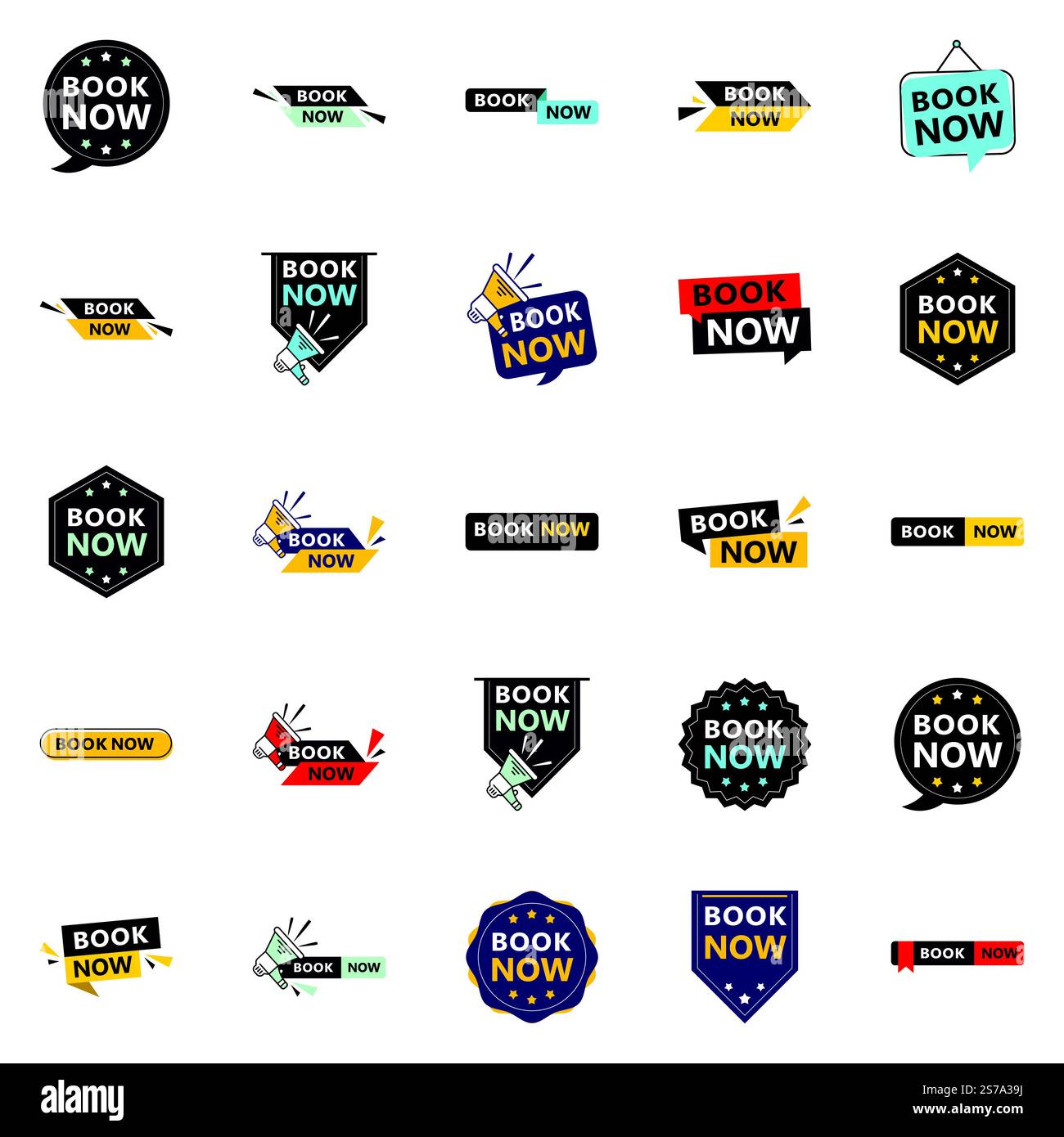Demandez à vos clients de réserver avec notre Pack de 25 bannières Réservez maintenant Illustration de Vecteur
