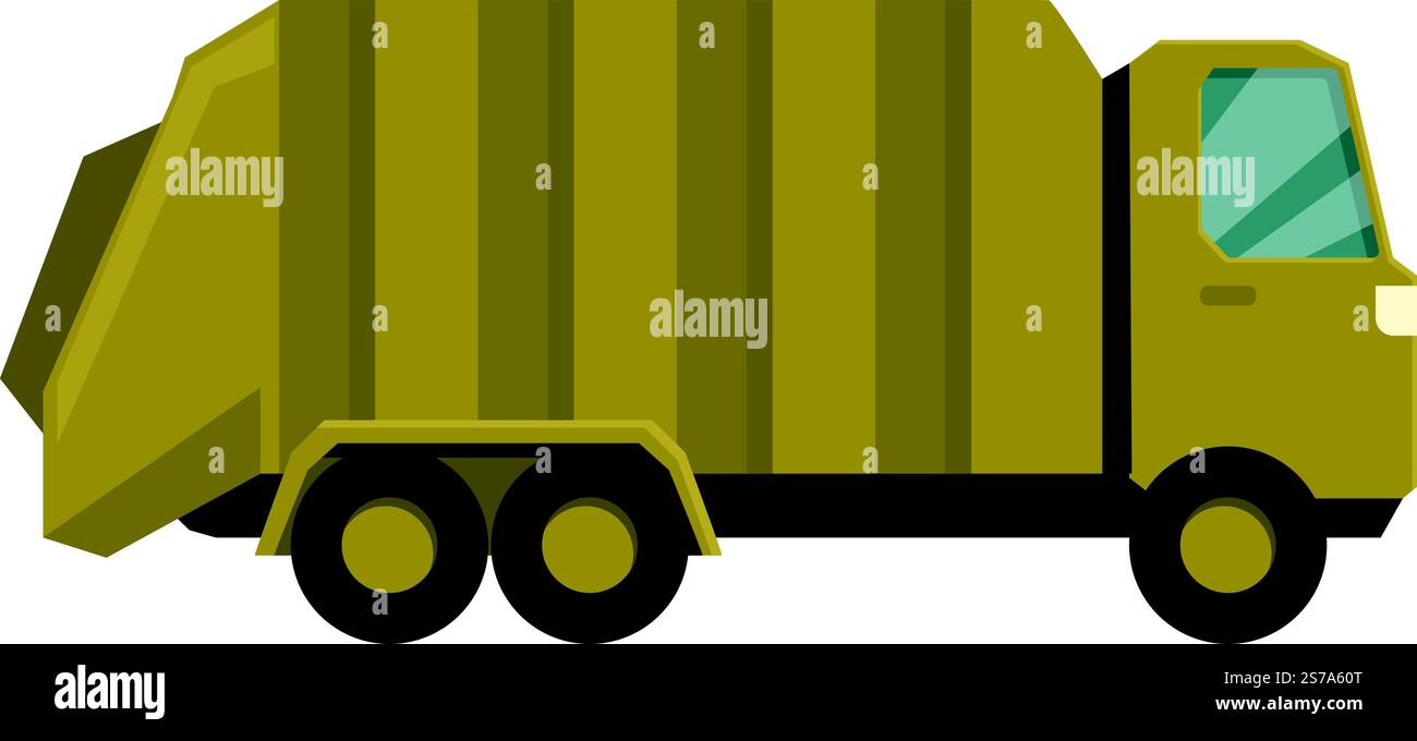 Vecteur de dessin animé d'icône de camion d'ordures. Nettoyant pour homme de rue. Ville de travail. Vecteur de dessin animé d'icône de camion d'ordures. Nettoyant pour homme de rue Illustration de Vecteur