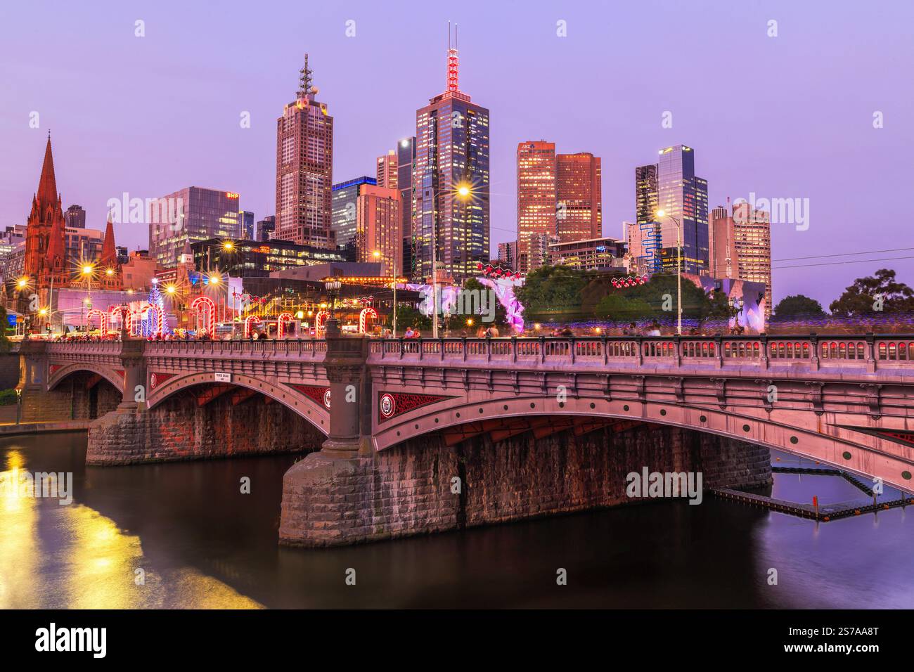 Lumières de Noël à Melbourne, Australie. Banque D'Images