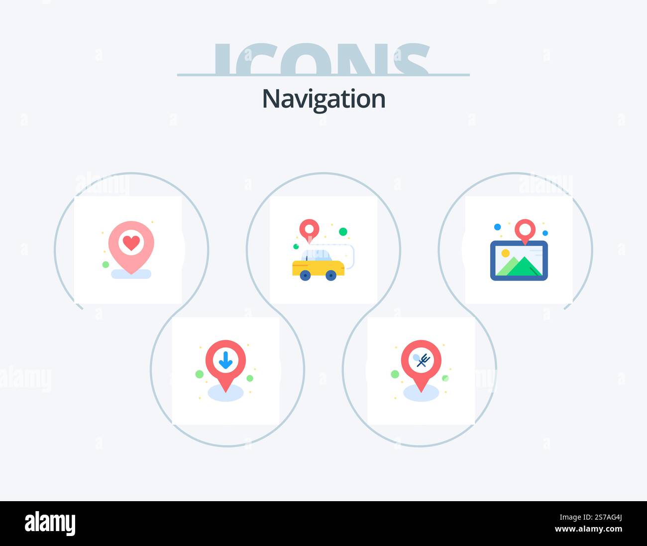 Navigation Flat Icon Pack 5 Icon Design. réf. broche. broche. emplacement. épinglette de carte Illustration de Vecteur Navigation Flat Icon Pack 5 Icon Design. réf. broche. broche. emplacement. épinglette de carte Illustration de Vecteur