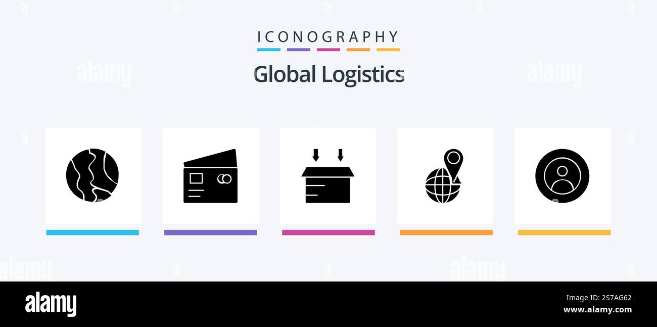 Global Logistics Glyph 5 Icon Pack comprenant la terre. carte. payer. emplacement. ouvrir. Création d'icônes créatives Illustration de Vecteur Global Logistics Glyph 5 Icon Pack comprenant la terre. carte. payer. emplacement. ouvrir. Création d'icônes créatives Illustration de Vecteur