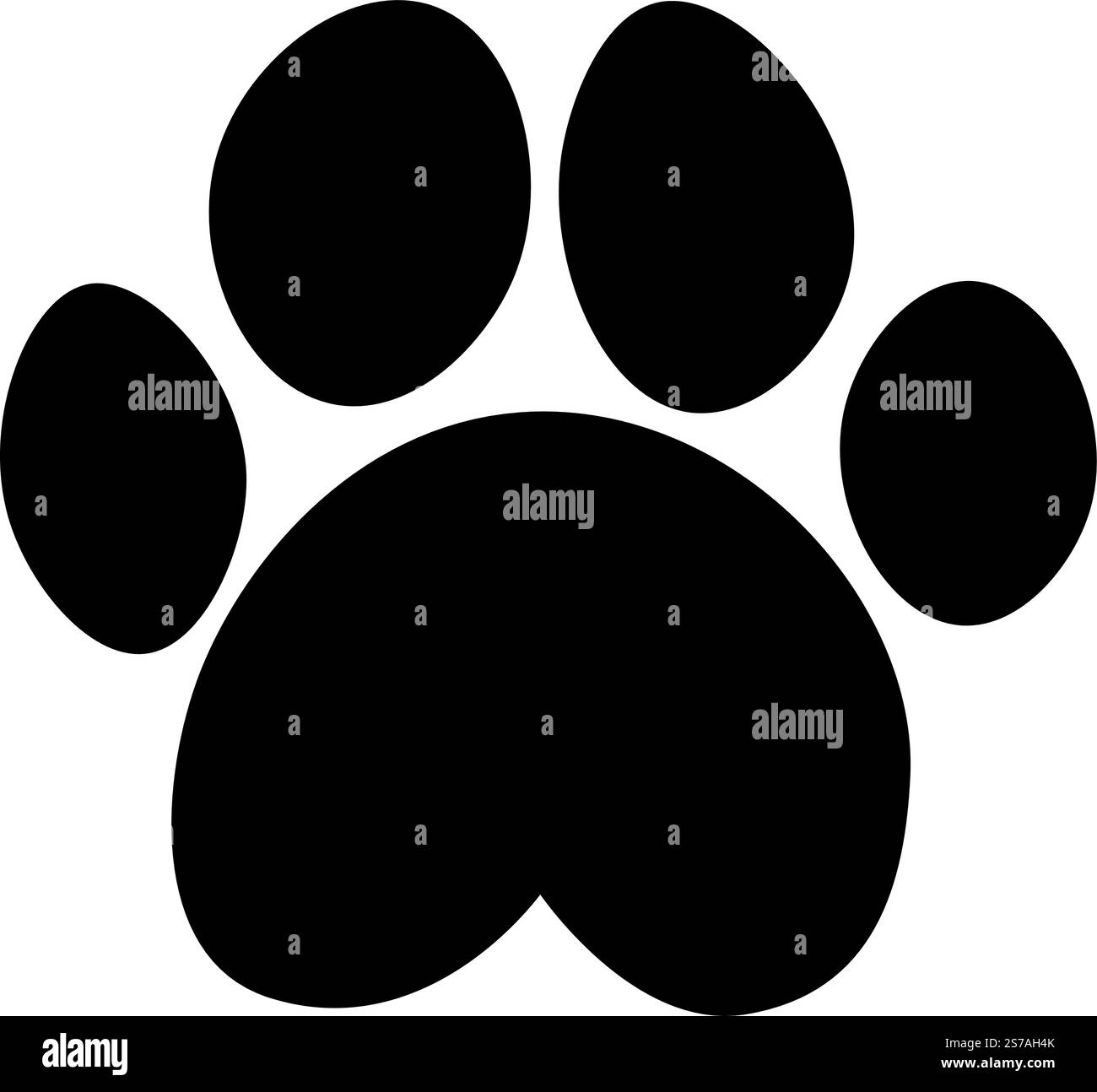 Icône de patte de chat ou de chien. illustration vectorielle de ligne graphique. Chien, icône de patte de chat. Zoo, élément logo vétérinaire. Symbole vectoriel d'impression de patte. Illustration vectorielle. Illustration de Vecteur