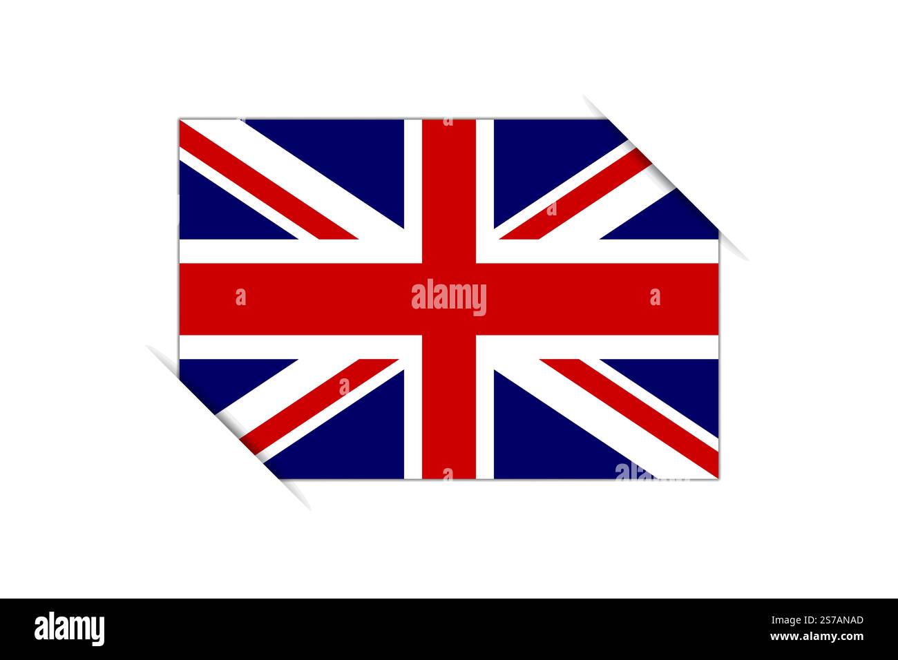 Royaume-Uni de Grande-Bretagne et d'Irlande du Nord drapeau - rectangle drapeau coloré représentant l'identité culturelle et le patrimoine d'un pays. L'essence de la fierté et de l'unité nationales. Attaché par les coins dans un album papier Illustration de Vecteur