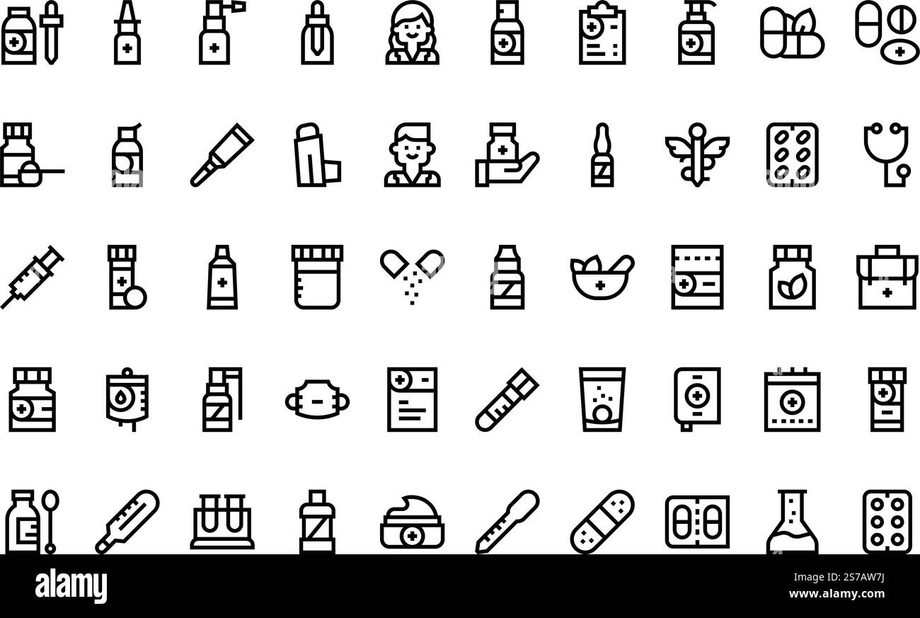 Collection d'icônes vectorielles de haute qualité avec contour modifiable. Idéal pour les projets professionnels et créatifs. Illustration de Vecteur